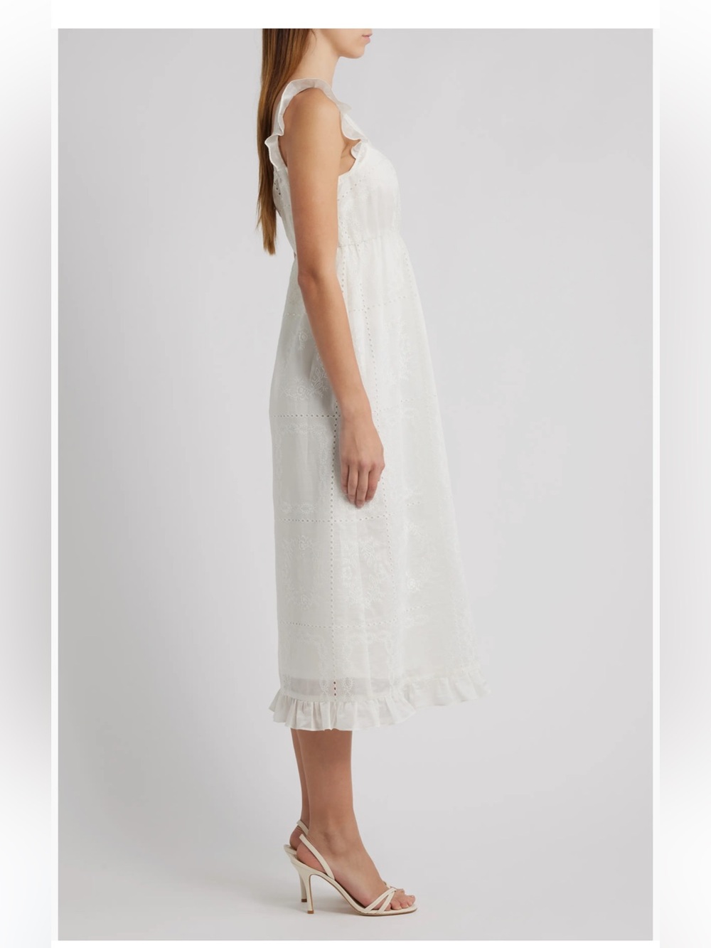 Rosalie Embroidered Midi Dress size sm - Picture 3 of 7